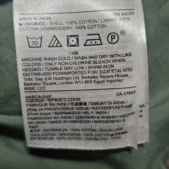 GAP Fit & Flare Lined Eyelet Zip in Back Sleeveless Dress Cool Olive Size 10 - Picture 8 of 8